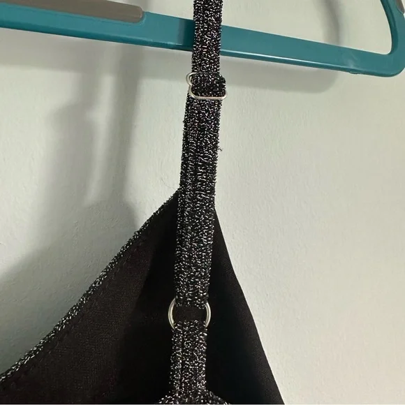 Madden NYC Slate Gray Sparkle Asymmetrical Dress Size Medium (7-9) - Picture 4 of 11